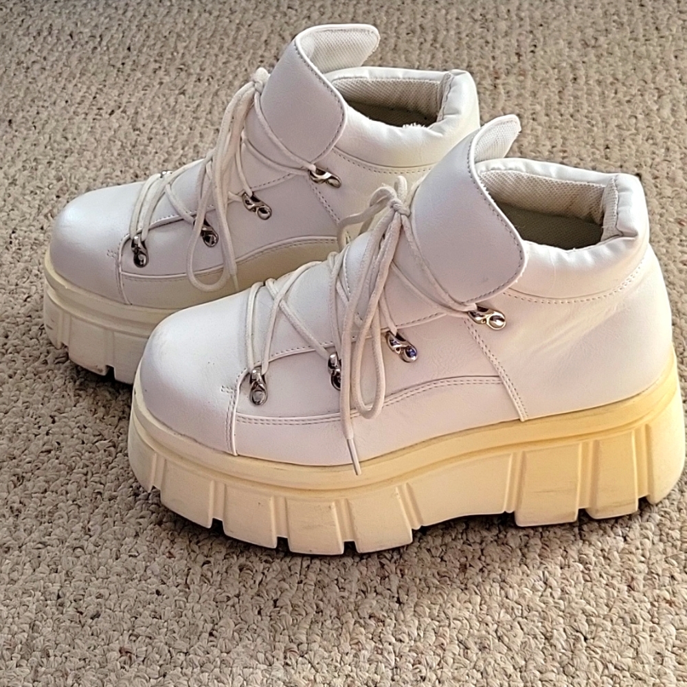 White platform shoes